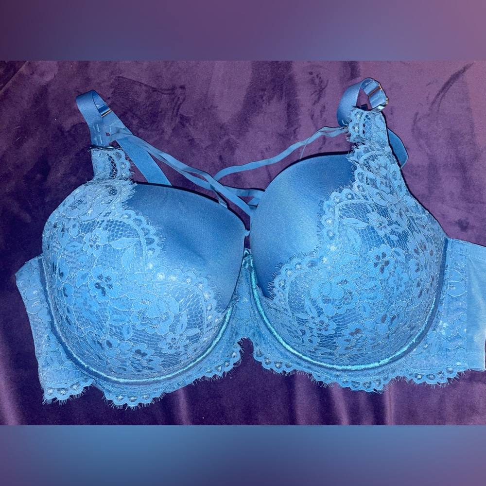 Cacique Blue Lace sexy/strappy Bra - 48DD